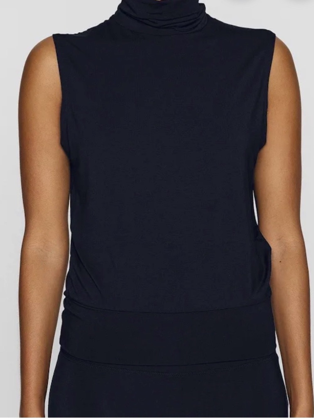Sleeveless Mock Neck Tank Top in Black